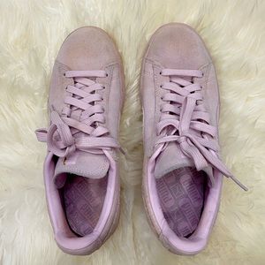 Puma Pink Suede Classic Emboss Sneakers